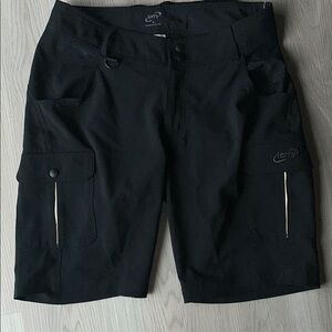 Terry Woman’s Biking Cycling Cargo Shorts M Black Padded Liner Loose Athletic